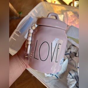 RAE DUNN MAUVE PINK LOVE VALENTINES DAY CANISTER